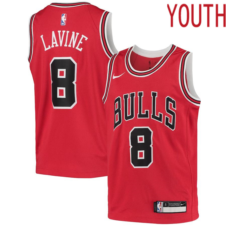 Youth Chicago Bulls #8 Zach LaVine Nike Red Swingman NBA Jersey